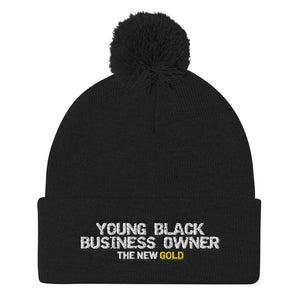 Young Black Business Owner Pom Pom Knit Cap - UnequelyUs